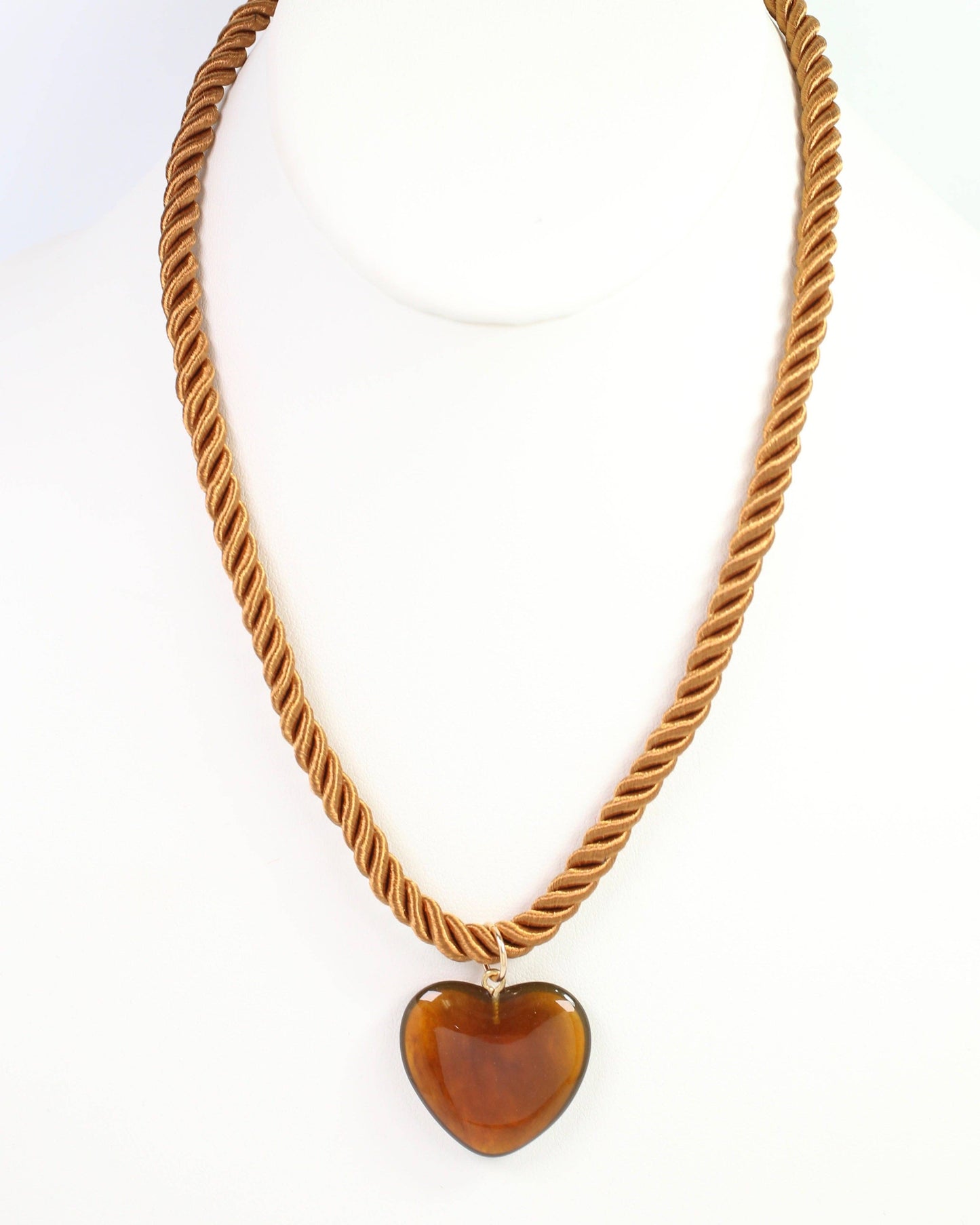 Hartford Brown Corded Heart Pendant Necklace