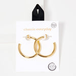 Gold Simple Thick Round Hoop