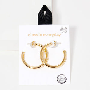 Gold Simple Thick Round Hoop