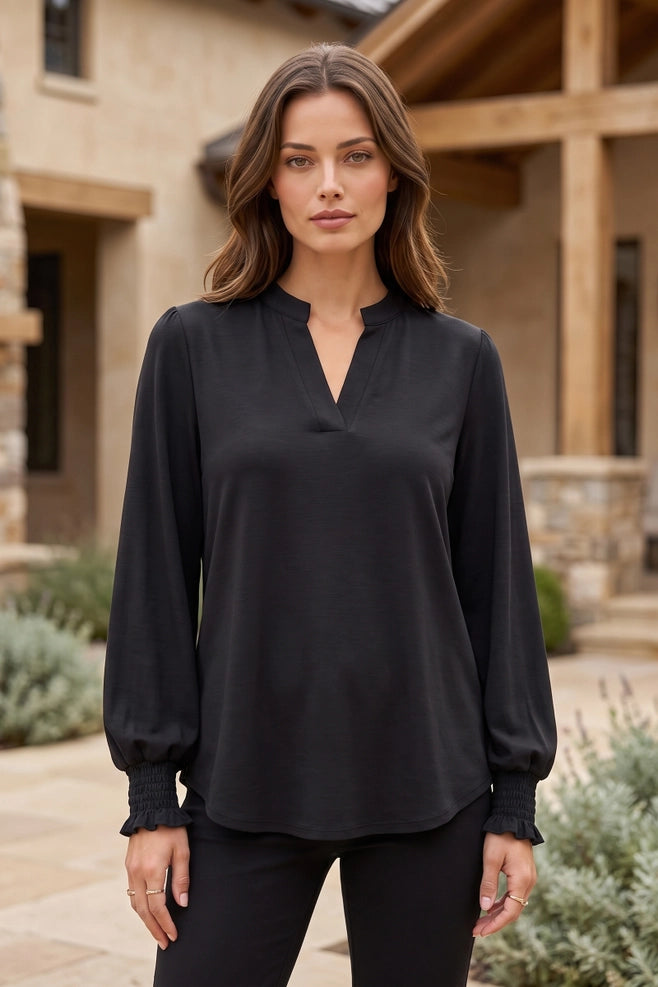 Smocked Sleeve Lizzy Blouse Top