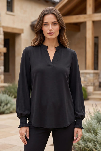 Smocked Sleeve Lizzy Blouse Top