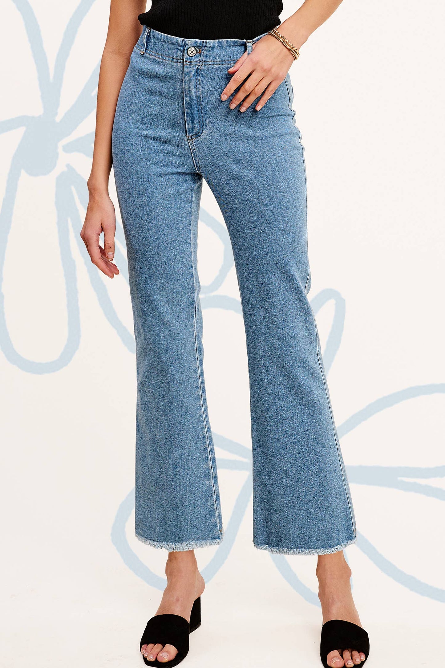 Soft Washed Stretchy High Waisted Flare Pants