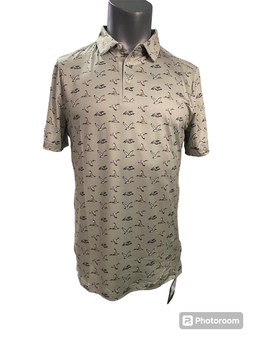 Burblebo Flying Ducks Green Preformance Polo