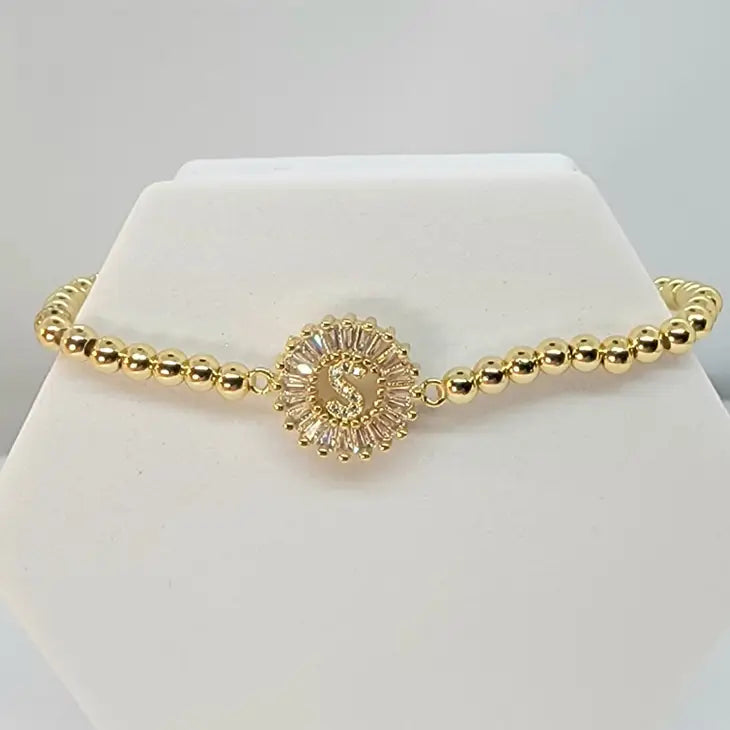 Starburst Initial Bead Bracelet