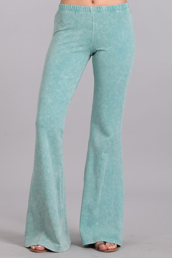 Mineral Wash Bell Bottom Stretch Pants