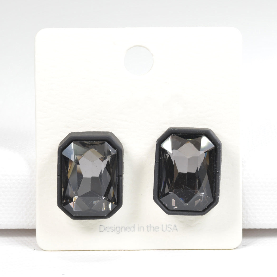 Geometric Rhinestone Stud Earrings
