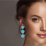 Triple Clover Drop Dangle Earring