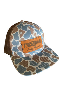 Fully Flocked Blue Camo Duck Call Patch Hat