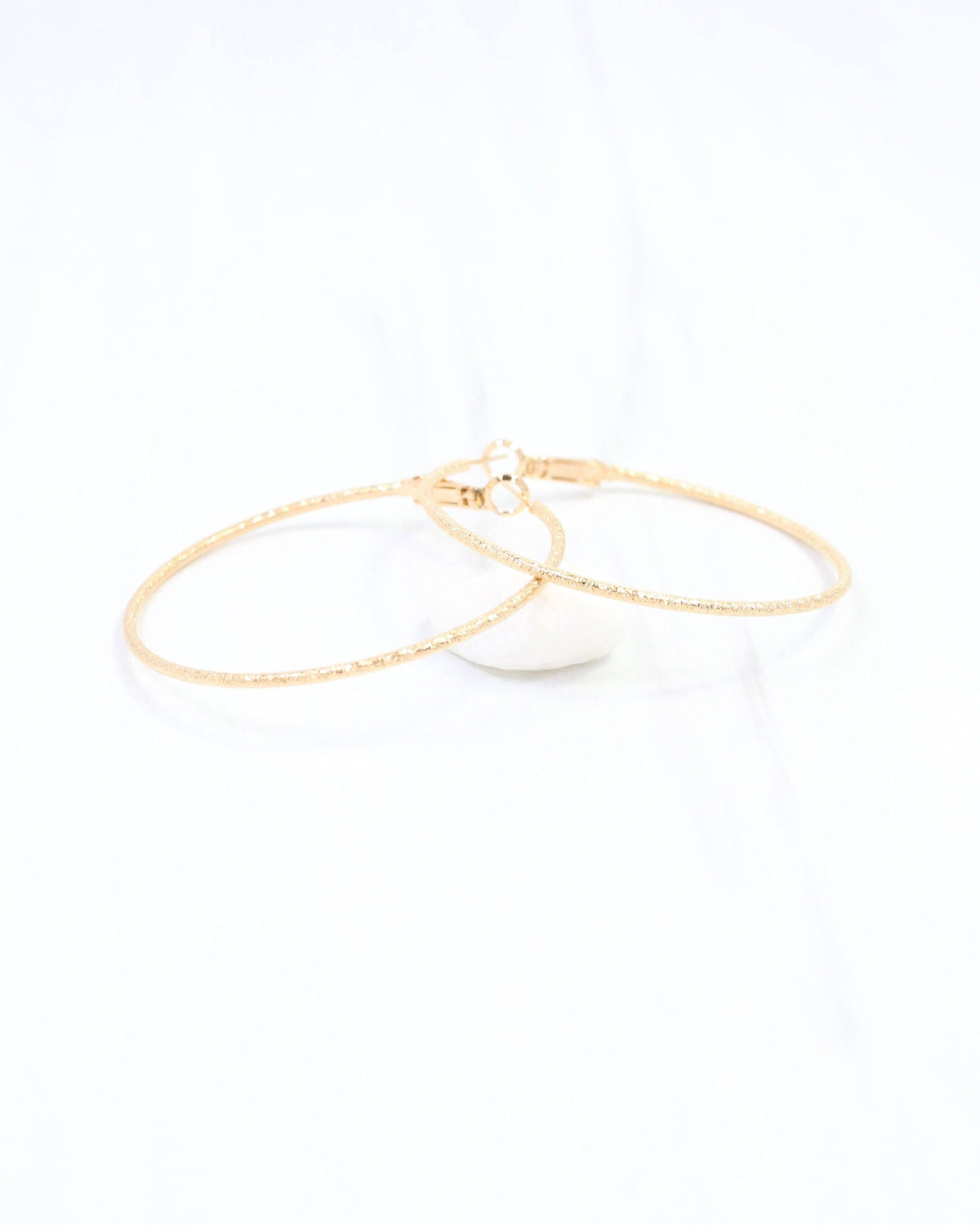 Litzy Textured Hoop Earring WR Gold: Default
