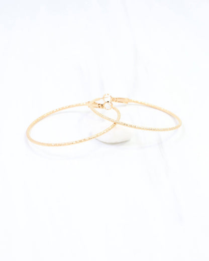 Litzy Textured Hoop Earring WR Gold: Default