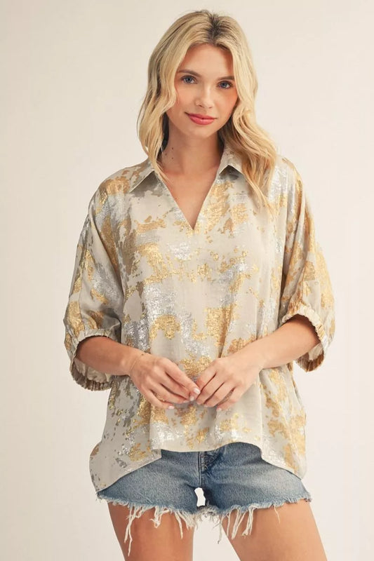 The Peggy Dolman Metallic Top