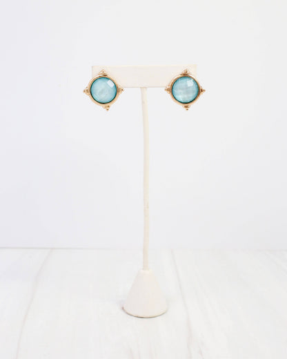 Rochester Faceted Stud Earring Turquoise: Default