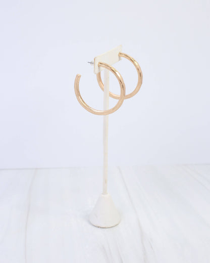 Hyde Park Hammered Hoop Earring Worn Gold: Default