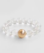Metal Ball Accent Marble Bracelet