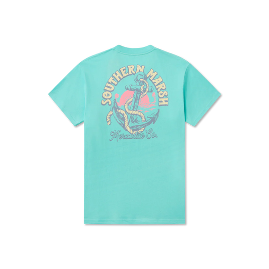 Southern Marsh Antigua Blue Anchor Down Tee