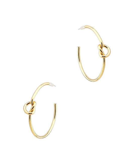 Gold Knot Hoop Earrings