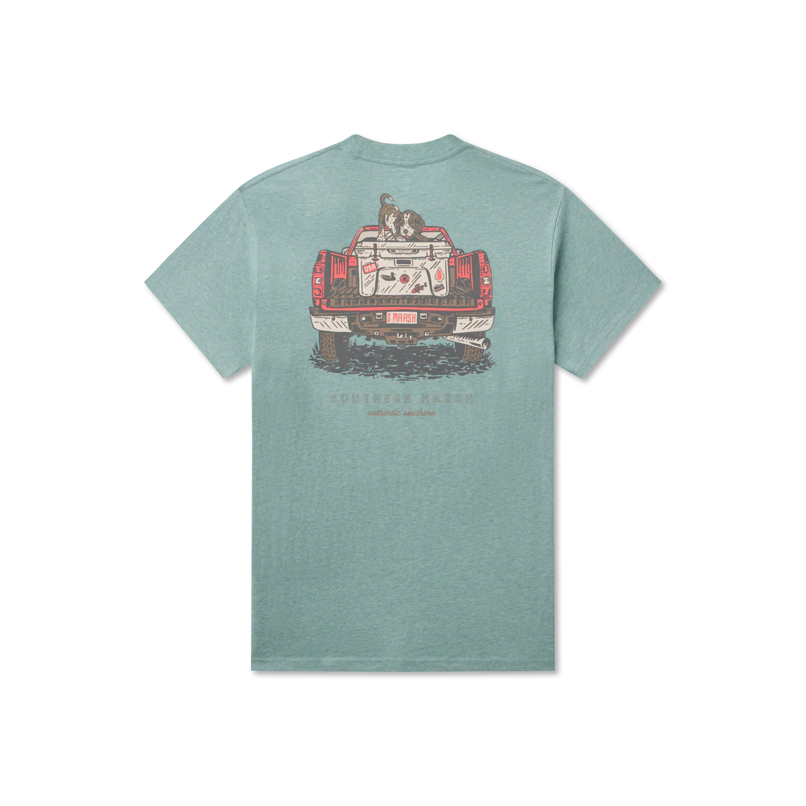 Southern Marsh Loaded Up Pup Tee- Washed Moss Blue