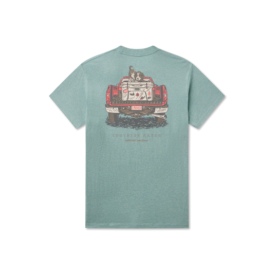 Southern Marsh Loaded Up Pup Tee- Washed Moss Blue