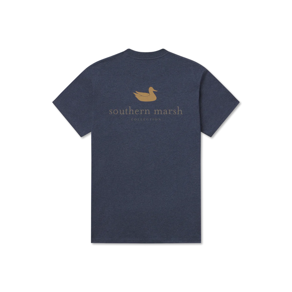 Southern Marsh Yellow Mallard Silhouette logo tee