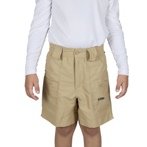 AFTCO Youth Khaki OG Fishing Shorts