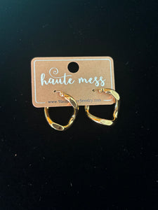 Haute Mess half twist gold earrings