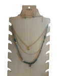 Multi Layered Blue and Gold beaded Necklace