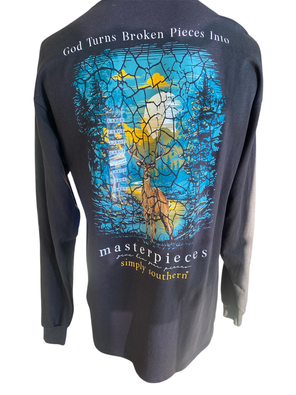 Simply Southern Black Long Sleeve "God turns broken pieces into masterpieces"