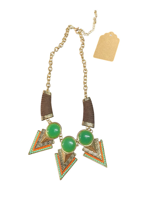 Gold Boho and gem Necklace