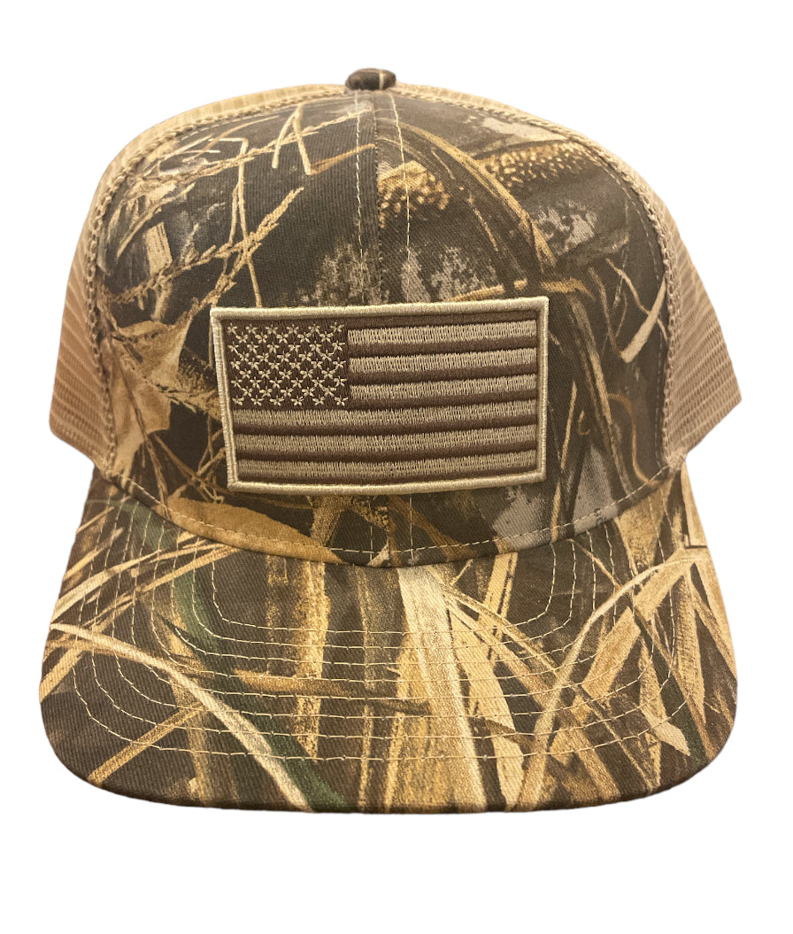 Peach State Pride Camo US Flag Hat