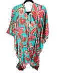 umgee mint mixed floral kimono