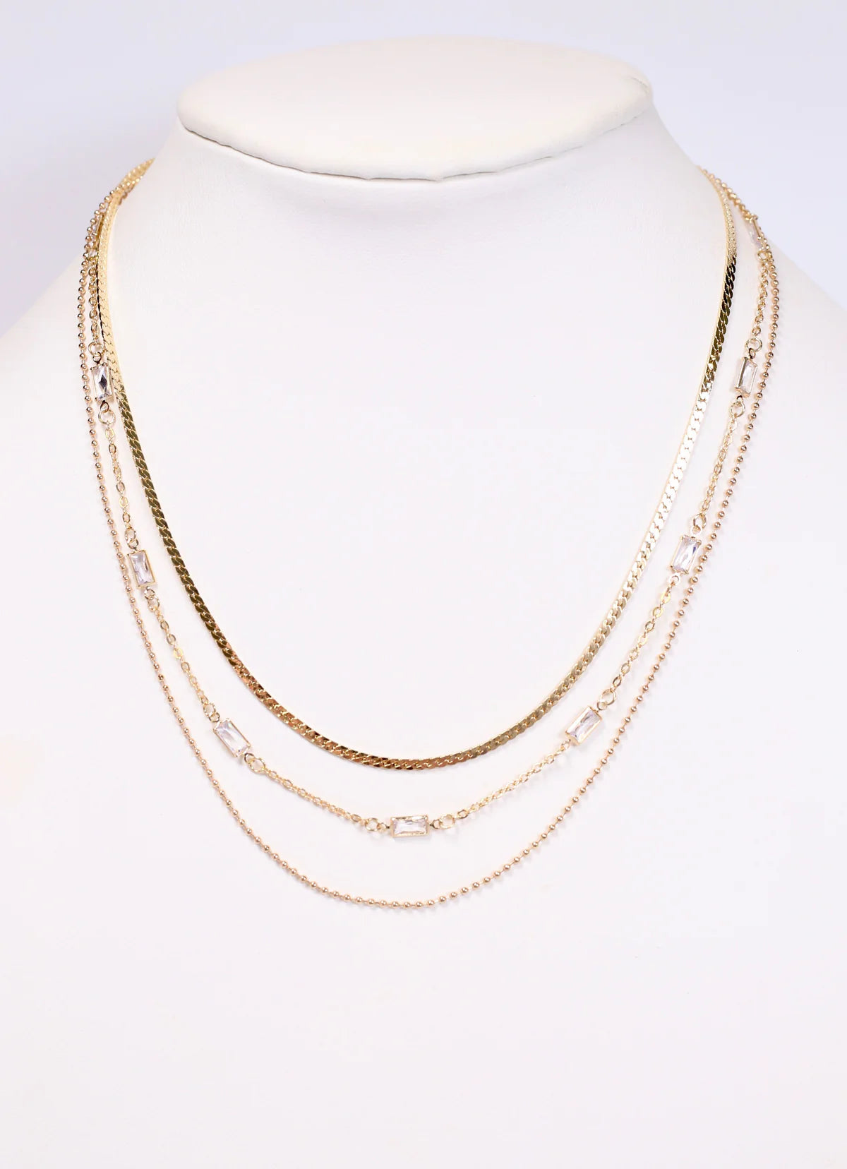 Caroline Hill Shafir Layered CZ Necklace GOLD