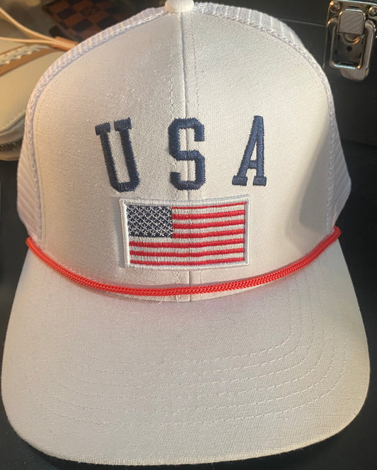 Peach State Pride White USA Rope Hat