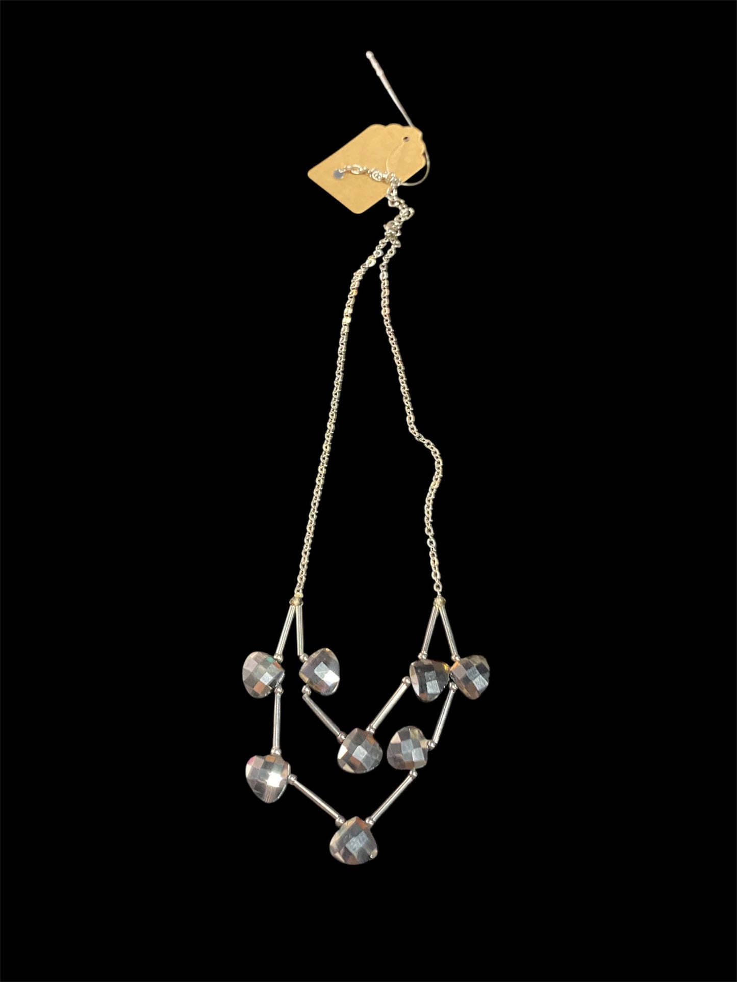 Silver Necklace with Silver Gems