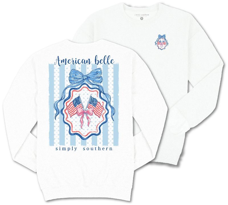 Simply Southern White American Belle Crewneck