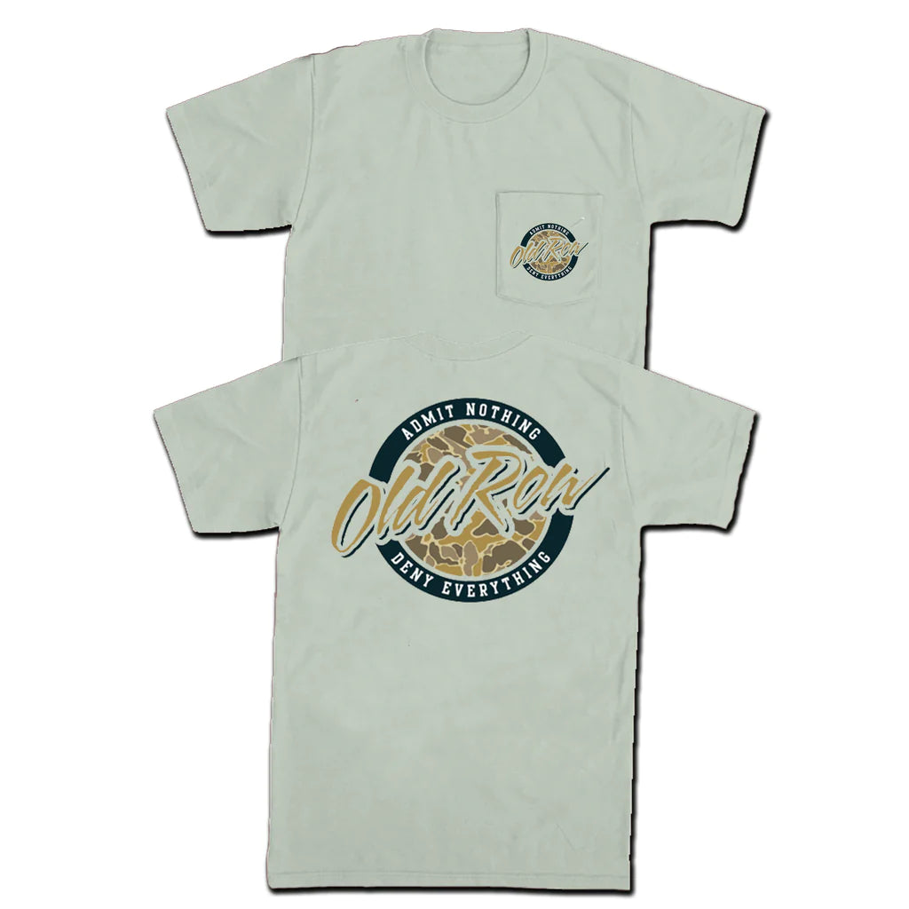 Old Row Outdoors 80s Camo Circle Pocket Tee Light Green