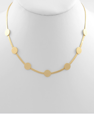 Matte Gold Disc Chain Necklace