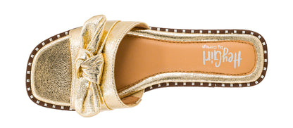 Corky's Clam Bake Gold Crinkle Metallic Slip-On Sandals