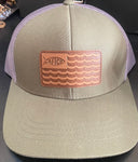 AFTCO Dark Green Hat with American Flag Wave Leather Patch