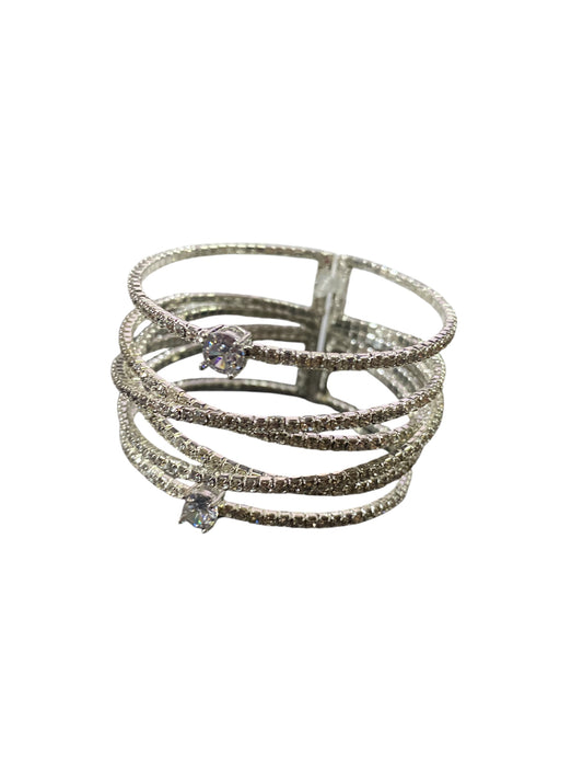 Silver Rhinestone Cuff Bracelet