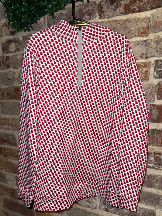 Meripex Youth Quarter Zip- GA Outline- Red Fill