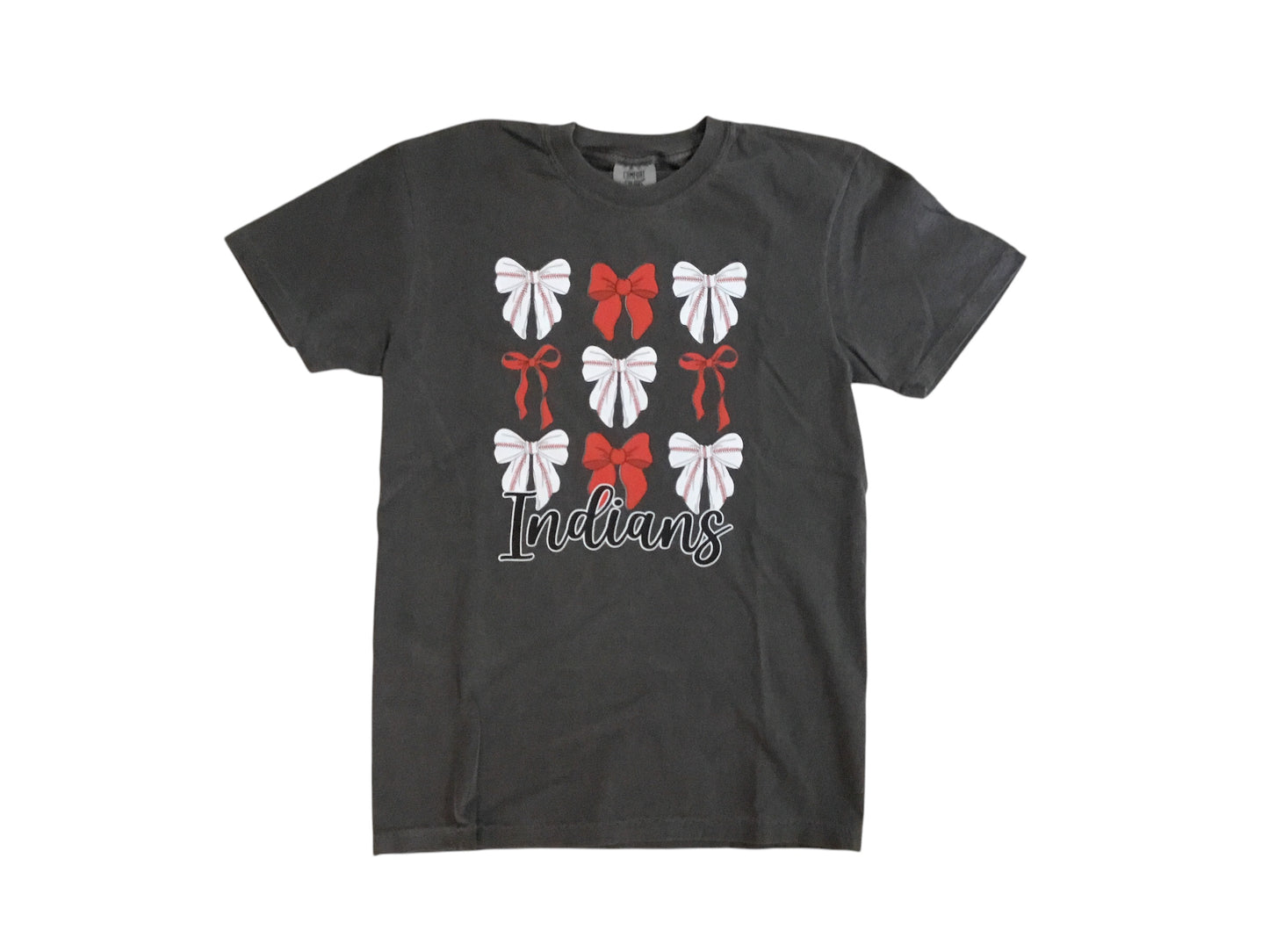 Simply You Indians Baseball Coquette Bows Tee