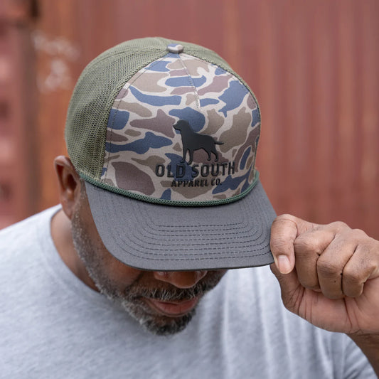 Old South Dog Outline with Thicket Camo Trucker Hat