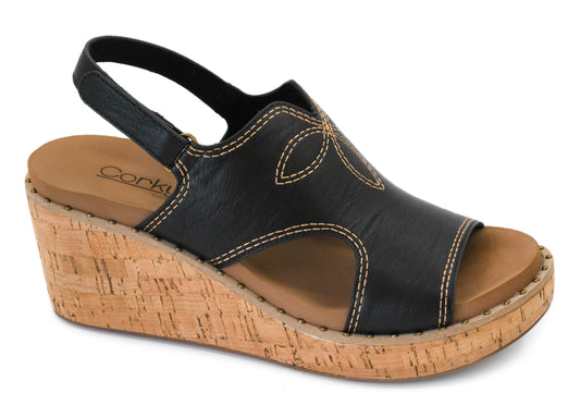 Corky's Darlin' Black Wedges