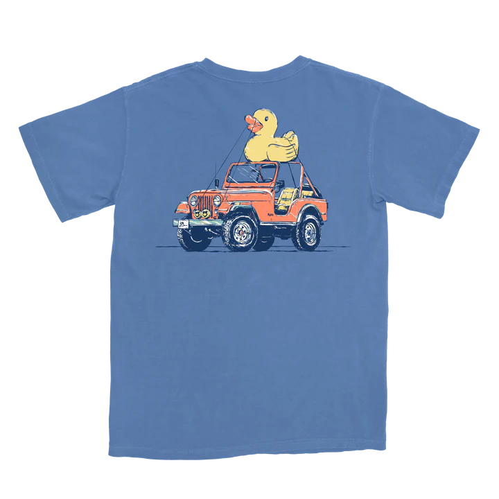 Knotted Pink Royal Blue Duck Jeep SS Tee