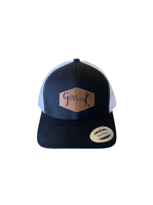 Golf Junkie Leather Logo Golf Hat