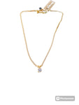 Cz and Gold Chain with Round Pendant Necklace