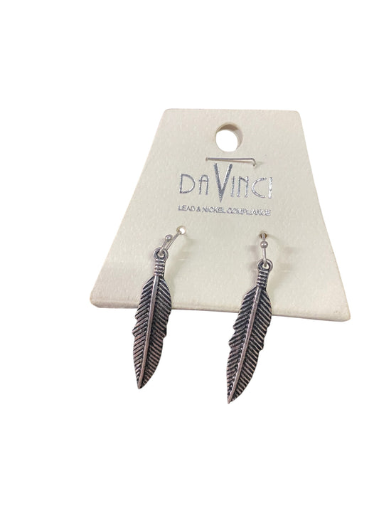 DaVinci silver feather earings
