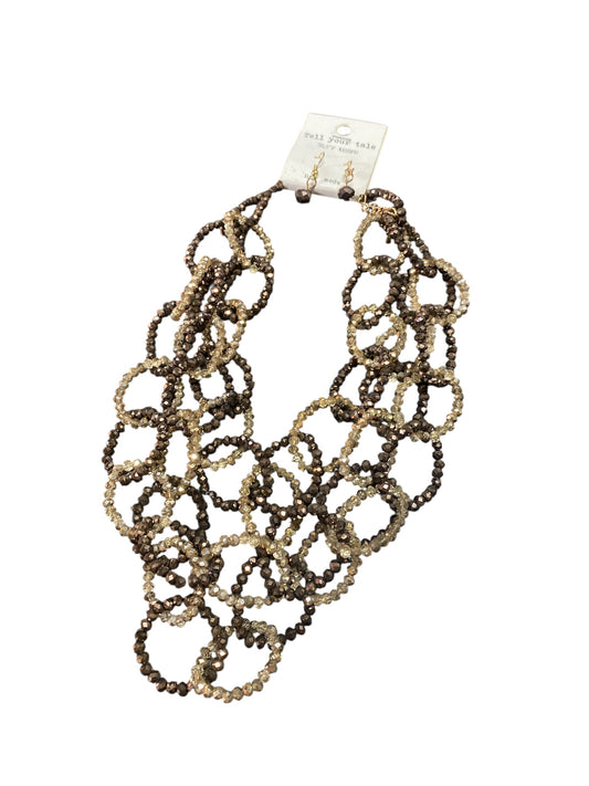 Brown Mix Linked Beads Necklace Set