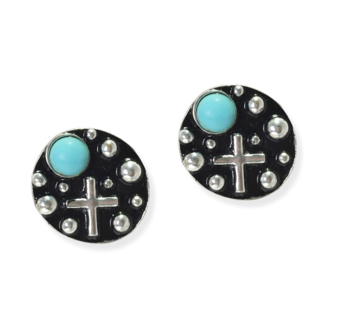 Western Cross Accent Post Earrings