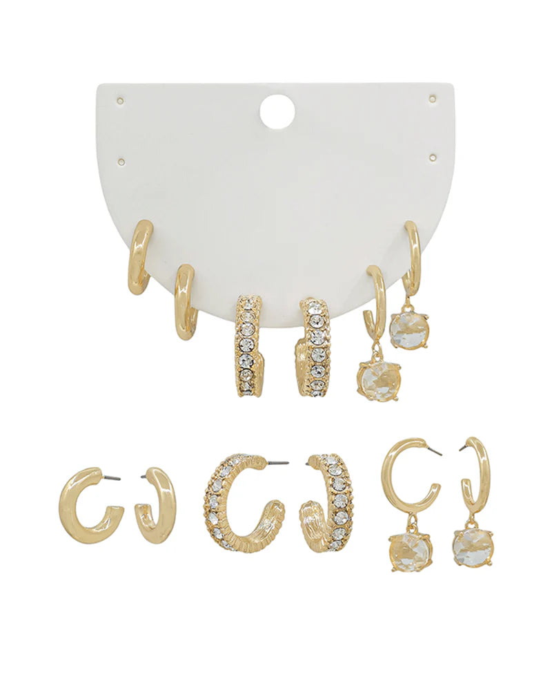 Metal 3 Set Earring